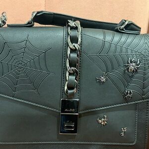 Aldo Black Spider Web Design Shoulder Bag